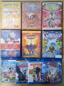 Lot of 10 Children's Cartoons DVD & Blu-ray
