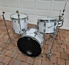 ROGERS Vintage Holiday 20, 16, 12 White Oyster Pearl Drum Set Kit with Hardwear