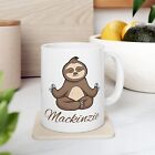 Yoga coffee mug for her, meditation tea cup, Yoga lovers gifts, sloth gift