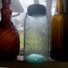 EARLY MASON'S PATENT NOV 30TH 1858 SMALL BOLD LETTERS FRUIT JAR DUG 1870 PRIVY