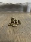 Vintage Brass Owl Family Perched on a Branch Owl Trinket