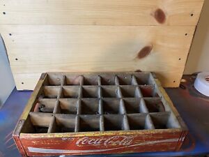 Vintage Enjoy COCA-COLA Wood Crate - Coke Bottle Open Wooden Crate 18x12 in