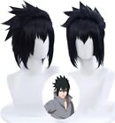 Anime Sasuke Uchiha Cosplay Wig, black Short hair Wigs Heat Resistant Synthetic