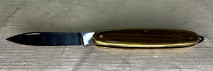 Vintage Cudeman Brass Wooden Folding Pocket Knife Toledo Inox