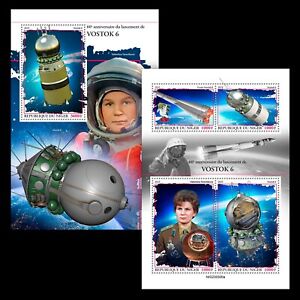 Space 60th Anniversary of the Launch of Vostok 6 MNH Stamps 2023 Niger M/S + S/S