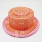 (2pcs) Sinamay Fascinator Mini Porkpie Top Hat Woman Millinery DIY Base | Pink
