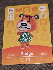 Pudge #064 Animal Crossing Amiibo Authentic Nintendo From Series 1 NEVER SCANNED