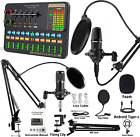 Complete Home Studio Recording Kit Mixer Condenser Microphone for Music Podcast