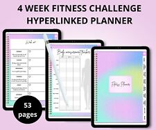 53 Page Digital Fitness Planner For iPad, Goodnotes, Notability,Vertical Planner