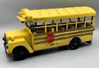 Yellow Metal School Bus Replica wheels turn 13