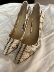 Michael Kors Claire Pump Snakeskin Embossed Leather Silver