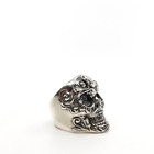 King Baby Studio Floral Skull Belief Ring Fine Silver .925 Size 10
