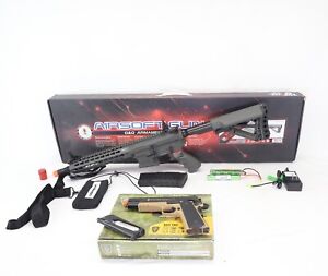 G&G Armament CM16 Raider Long AEG Airsoft Gun-Black+Elite Force Pistol full Set