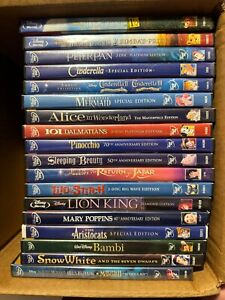 Disney Lot of 18 Classic Movie DVD's Cinderella Bambi Lion King Aladdin Mermaid