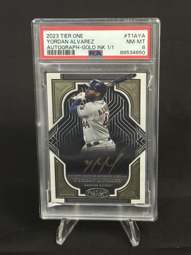 2023 Topps Tier One Gold Ink Auto PSA 8 ‼️“One of One”‼️ASTROS YORDAN ALVARE