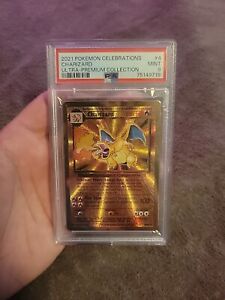 PSA 9 Gold Metal Charizard Pokemon Celebrations Ultra Premium Collection 4/102