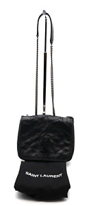 Saint Laurent Niki Leather Black Crossbody Bag 583103