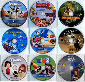 3D Blu-ray Lot Collection Bluray Movies for 3-D TVs DISC ONLY YOU CHOOSE!