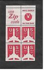 New ListingUS Airmail Booklet Pane-11 Cents-ZIP & Mail Early- Scott C78a-MNH-Issued 1971