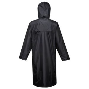 Portwest S438 Classic Waterproof Rain Jacket Hooded Long Trench Rain Coat