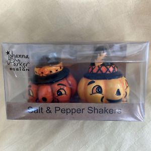 NEW Sealed Johanna Parker Halloween Salt Pepper Shakers Pumpkins Jack-O-Lanterns