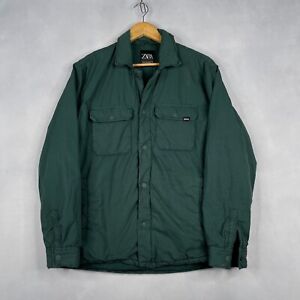 Zara Jacket Men's Small S Green DNWR Full Zip Cotton Puffer Jacket Coat
