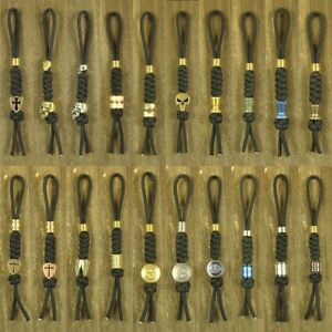 Brass / Copper / Titanium Handmade Lanyard Bead Knife Paracord Beads Keychains