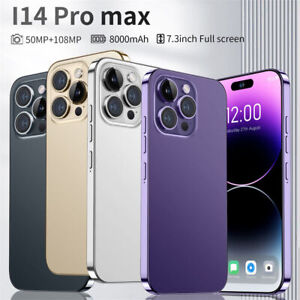 Hot Smartphone i14 Pro Max Smartphone 7.3 Inch 13 Megapixel Android 10.0 8Gb+128