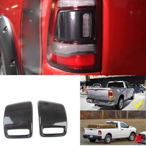2x Carbon Fiber Rear Tail Light Covers Trim for Dodge Ram 1500 2019+ Accessories (For: 2019 Ram)
