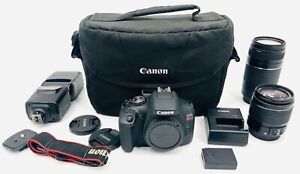Canon EOS Rebel T7 24.1 MP Digital SLR Camera w/18-55mm, 75-300mm Lenses