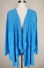 CATHERINES BLUE LONG SLEEVE SOFT COMFY OPEN FRONT CARDIGAN PLUS Sz 3X 26/28W