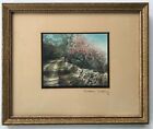 Wallace Nutting Signed Framed ORCHARD HEIGHTS Hand Tinted Photo Vintage