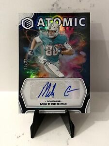 2022 Elements Mike Gesicki Atomic Autographs Cobalt #20/27 - Dolphins AA-MG