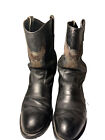 HARLEY DAVIDSON 8600 COWBOY LEATHER BLACK BOOTS Made In The USA MEN'S Sz 9.5 D