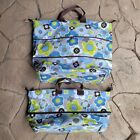 Thirty-One Expandable weekender Tote Lot Of 2 New No Strap Floral Canvas Zip