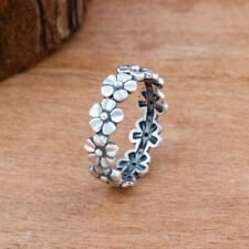 Fashion Silver Party Jewelry Wedding Rings for Women Flower Ring Gifts Size 5-11