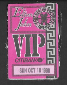 Elton John VIP Pass Madison Square Garden NYC Big Picture Tour 1998