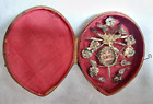 Antique Reliquary silver red wax SAN Carlo Borromeo & Emido Da Ascoli 1600's
