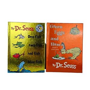 Lot Of 2 Dr. Seuss Books  Green Eggs & Ham One Fish Two Fish Red Fish Blue Fish