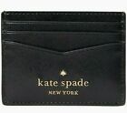 Kate Spade Staci Slim Card Holder Black Saffiano Leather WLR00129 NWT $79 Retail