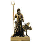 Handmade Bronze Plated Hades with Cerberus Statue 6 in 6 Inches
