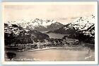 Cordova Alaska AK Postcard RPPC Photo Air View Mountain Winter c1950's Vintage