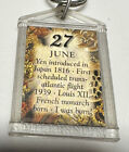 Vintage June 27 27th Birthday History Historical Historic Day Events Keychain