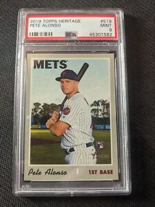 New Listing2019 Topps Heritage Pete Alonso RC PSA 9