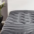 SLEEP ZONE Full Size Cooling Mattress Pad for Double Bed, Premium Zoned Quilted