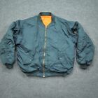 Vintage Ma-1 Jacket Mens XL Blue Orange Flyers Man Intermediate Bomber Adult