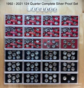 1992 - 2021 S COMPLETE 125 SILVER Proof Quarters w2018 Reverse Proof (No COA)