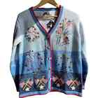 Storybook Knits Fourth of July Cardigan Sweater Womens America Fireworks Flag SM