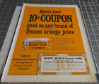 1962 Fresh-Frozen Orange Juice from Florida 10c Coupon Vintage Print Ad
