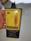 Vintage Ronsonol Empty Metal Lighter Fluid Can 7oz